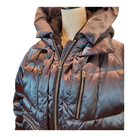OROLAY SZ S Women's 092 Cosmos Shiny Down Puffer Gray Silver Winter Coat Jacket - Picture 4 of 13